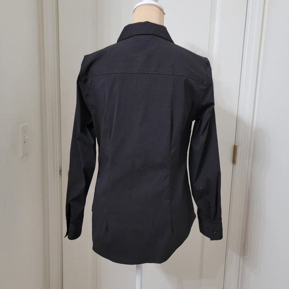 Time and Tru Size S Black Button Down Long Sleeve Shirt, Excellent Used Cond. - Picture 6 of 13